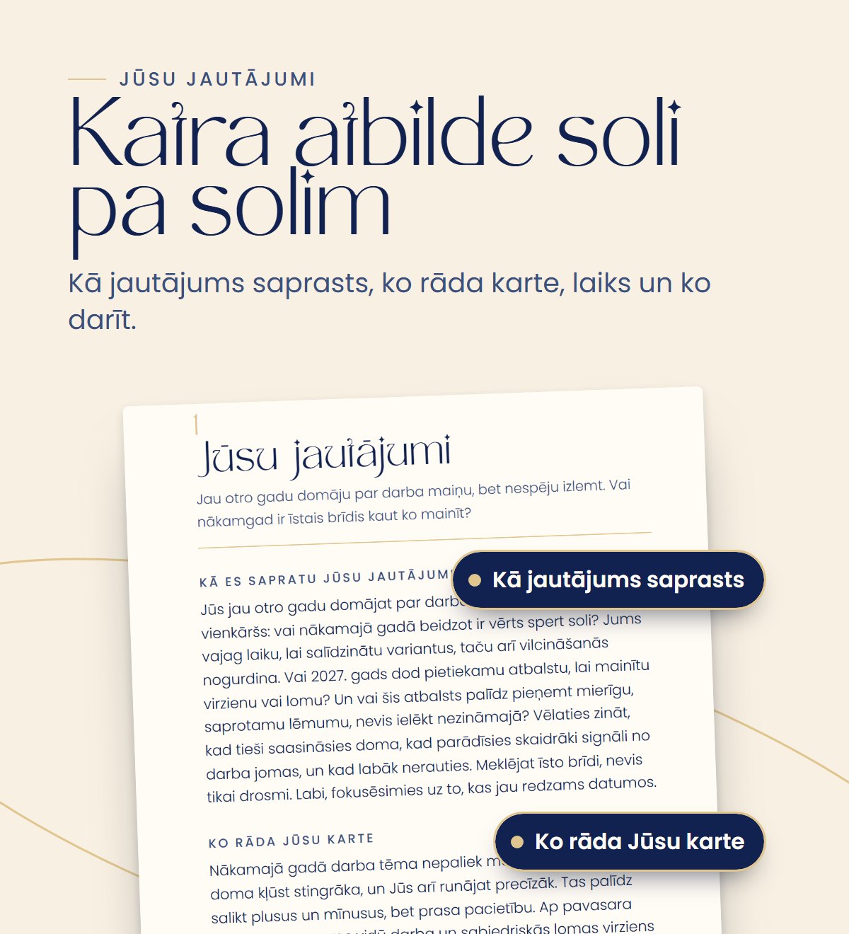 Katra atbilde soli pa solim