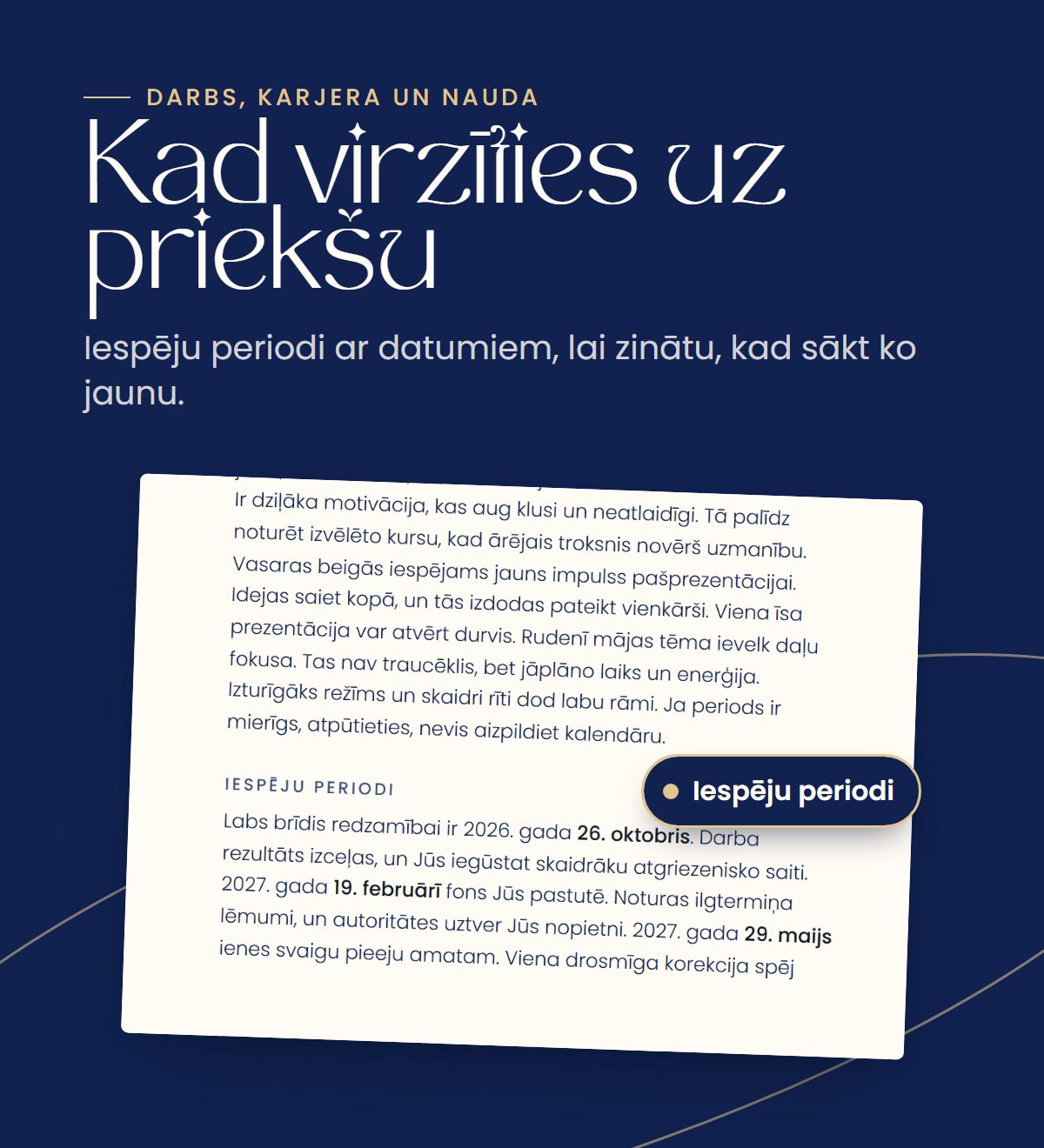 Iespēju periodi darbā ar datumiem